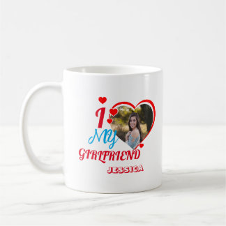 Mug Cadeau Photo Personnalisé : "J'💗 ma petite amie J