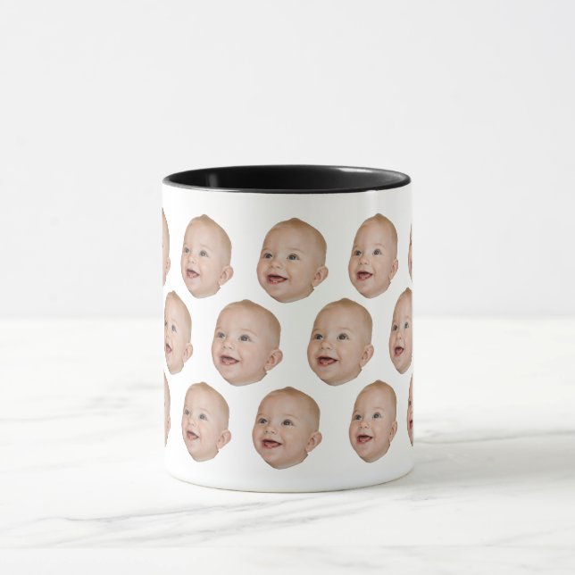 Mug Cadeau photo personnalisé visage bébé multiple pou (Centre)