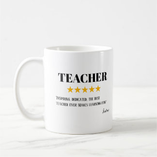 Mug Cadeau pour Enseignant 5 Étoiles | Cadeau Incroyab