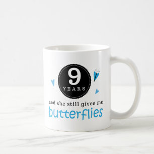 Mug Cadeau pour le 9ème papillon d'anniversaire de