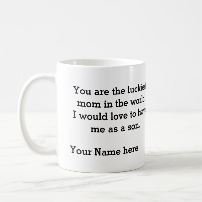 Mug Cadeau pour maman de son-Luckiest Maman dans le mo (Gauche)