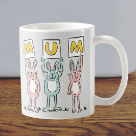 Mug Cadeau pour maman Fun Rabbits Design