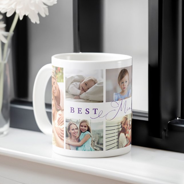 Mug Cadeau Pour Meilleur Mini Jamais Famille Photo Col (Gift For Best Mini Ever Family Photo Collage Coffee Mug)