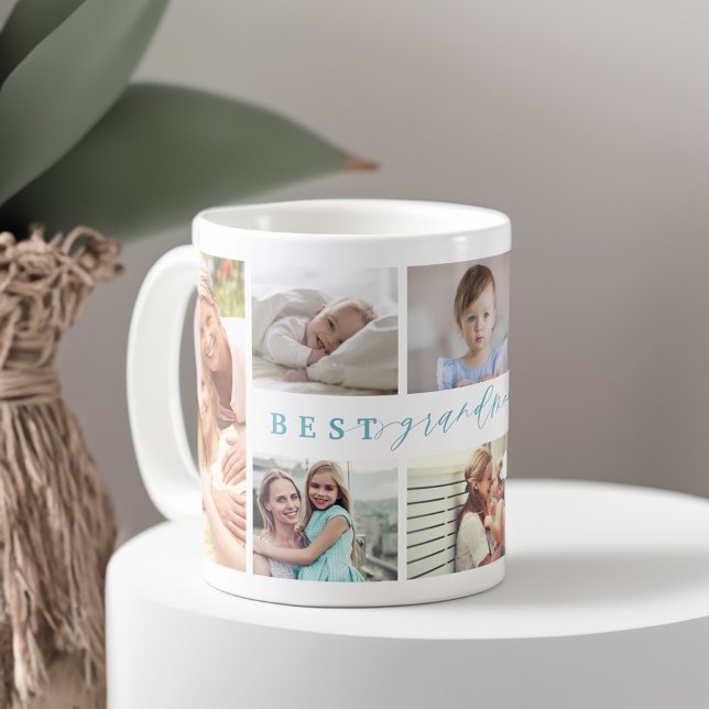 Mug Cadeau Pour Meilleure Grand-Mère Jamais Famille Co (Gift For Best Grandma Ever Family Photo Collage Coffee Mug)