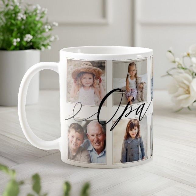 Mug Cadeau pour Opa | Collage photo pour petits enfant (Gift for Opa | Grandchildren Photo Collage Coffee Mug)
