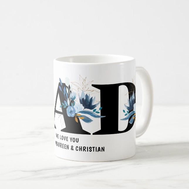 Mug Cadeau pour papa avec des noms d'enfants (Devant droit)