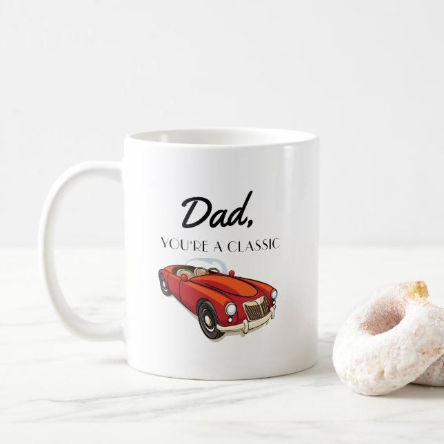 Mug Cadeau pour Père Retro Classic Car (Avec donut)