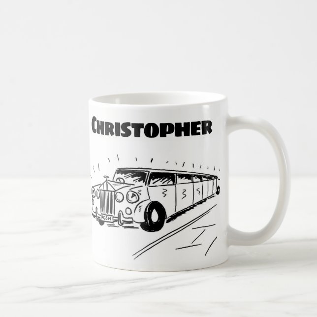 Mug Cadeau pour un auffeur de limousine avec nom (Droite)