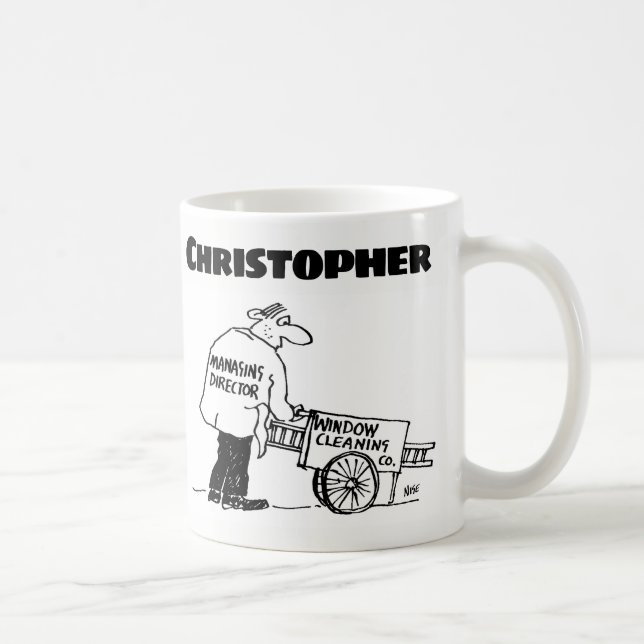Mug Cadeau pour un nettoyeur de fenêtre avec nom café  (Droite)