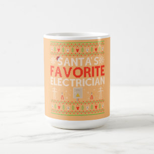 Mug Cadeau Xmas Electricien moche Père Noël aime l'Ele