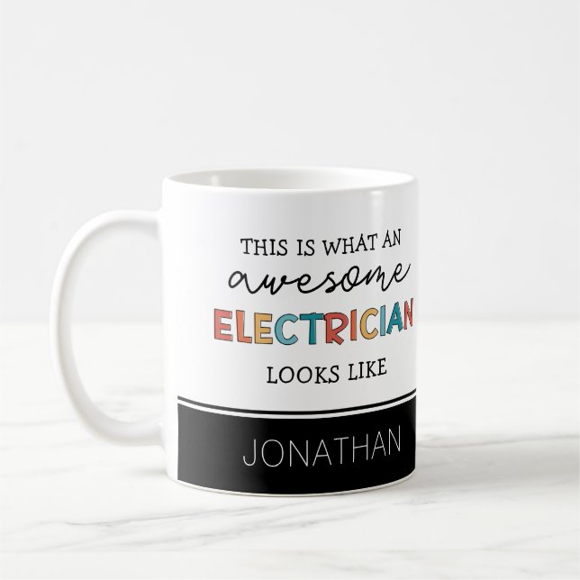 Mug Cadeaux amusants pour électricien personnalisé (Gauche)