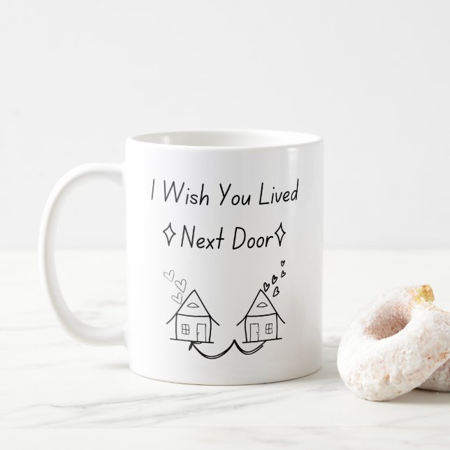 Mug Cadeaux Bestie, Ami Bff longue distance (Avec donut)