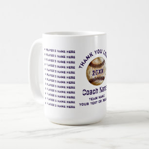 Mug Cadeaux bon marché d'entraîneur de base-ball,