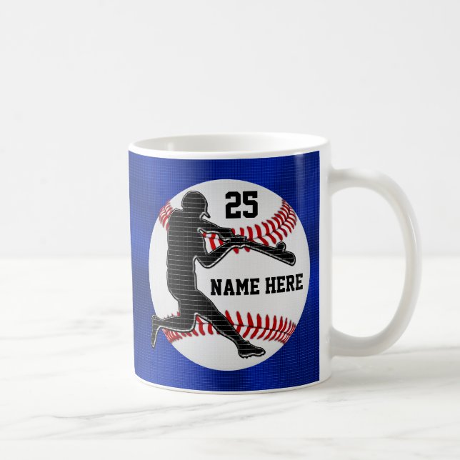 Mug Cadeaux de base-ball de nom et de nombre pour des (Droite)