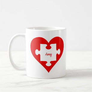 Mug Cadeaux de coeur et de puzzle pour lui/elle
