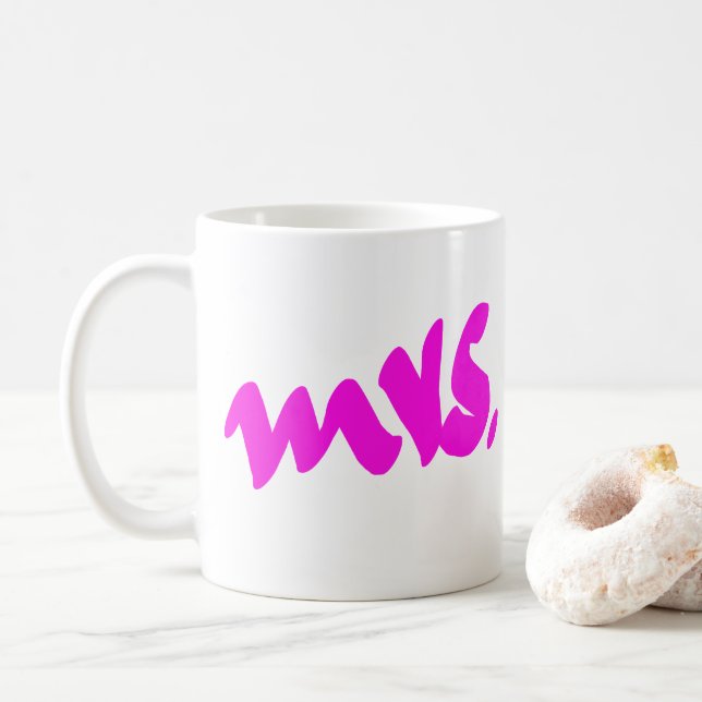 Mug Cadeaux de couleur rose blanc pour Mme pour elle (Avec donut)