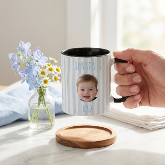 Mug Cadeaux de la fête des pères pour papa rayures ble