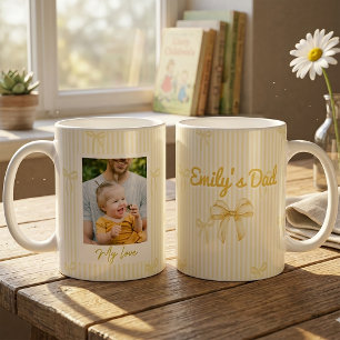 Mug Cadeaux de la fête des pères pour papa rubans jaun