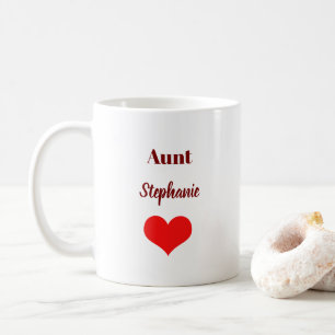 Mug Cadeaux de Tante Monogramme Nom Rouge Bourgogne Co