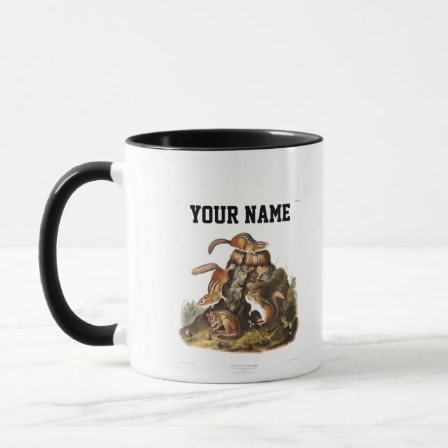 Mug Cadeaux d'écureuil personnalisés à deux tons (Gauche)