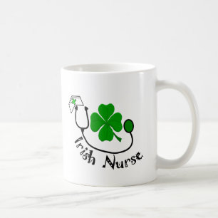 Mug Cadeaux d'infirmière d'Irlandais, conception vert