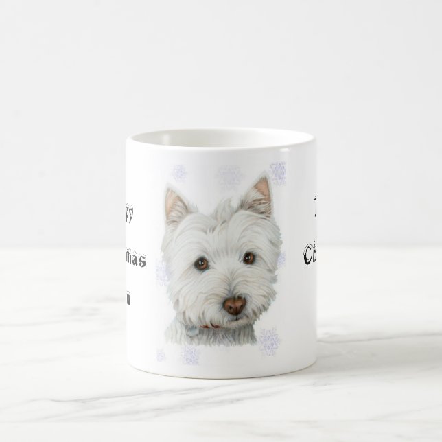 Mug Cadeaux mignons de chien de Westie de Noël (Centre)