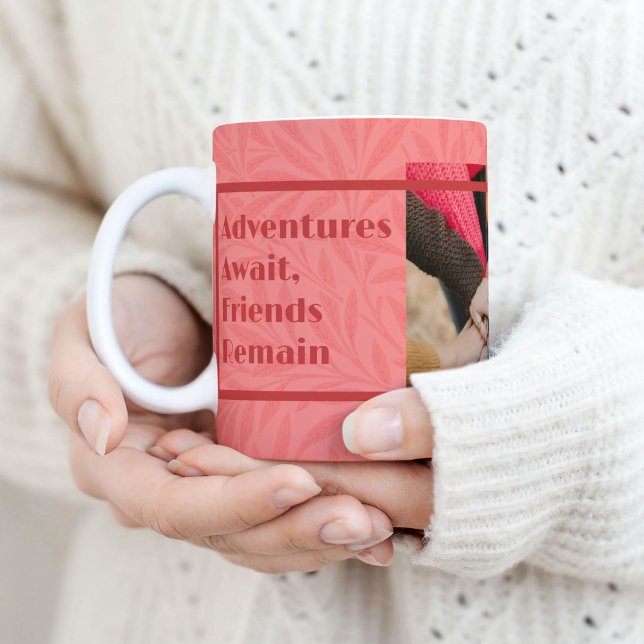 Mug Cadeaux personnalisés élégants pour les amis qui s (Elegant Custom Gifts for Friends Moving Away Pink Coffee Mug)