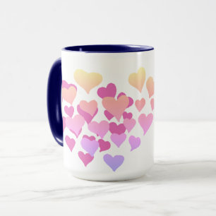 Mug Cadeaux personnalisés Saint-Valentin, Coeurs roses
