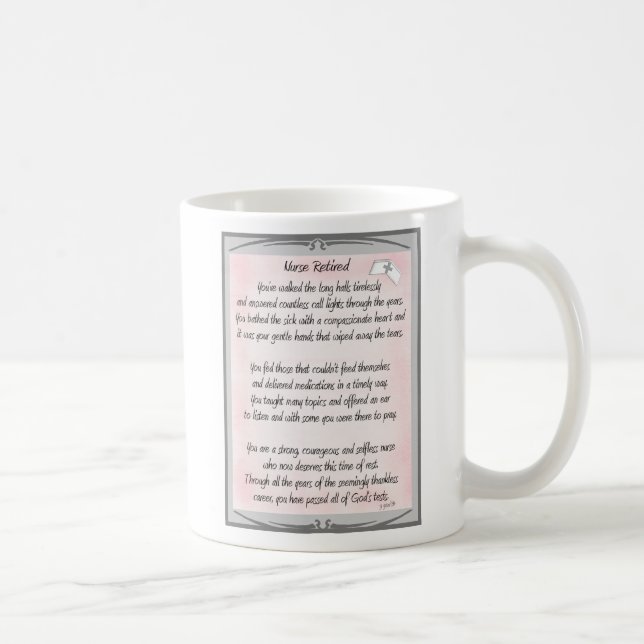 Mug Cadeaux retirés de poème d'infirmière par le (Droite)