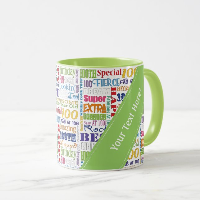Mug Cadeaux Uniques Et Spéciaux 100e Fête Anniversaire (Devant droit)