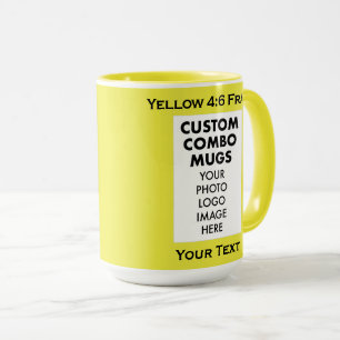 Mug Cadre de portrait 4:6 jaune Combo personnalisé 2 x