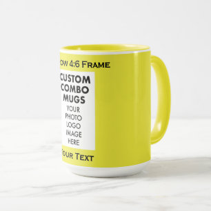 Mug Cadre de portrait 4:6 jaune Combo personnalisé Pho