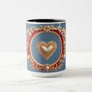 Mug Cadre doré luxueux avec perles