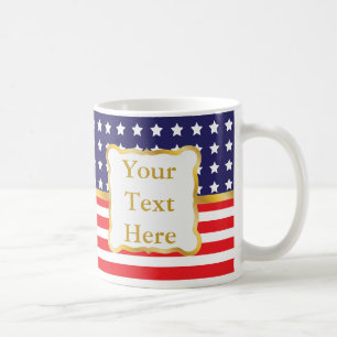 Mug Cadre doré sur fond patriotique