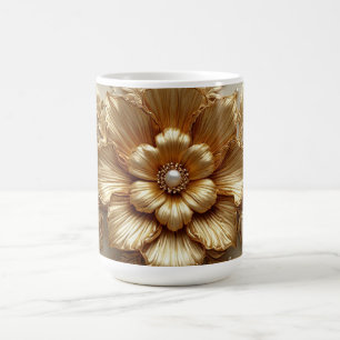 Mug Cadre floral doré luxueux