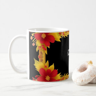 Mug Cadre floral élégant