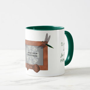 Mug Cadre Libellule Photo de mariage personnalisée