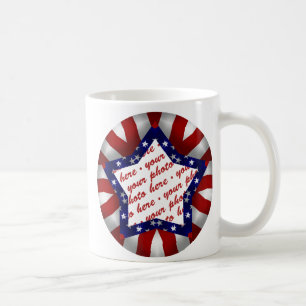 Mug Cadre photo en forme rouge blanc et bleu étoile
