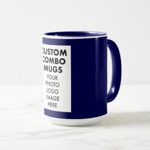 Mug Cadre photo Navy Blue 4:6, Combo personnalisé avec