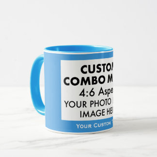 Mug Cadre photo paysage bleu clair 4:6 Combo personnal