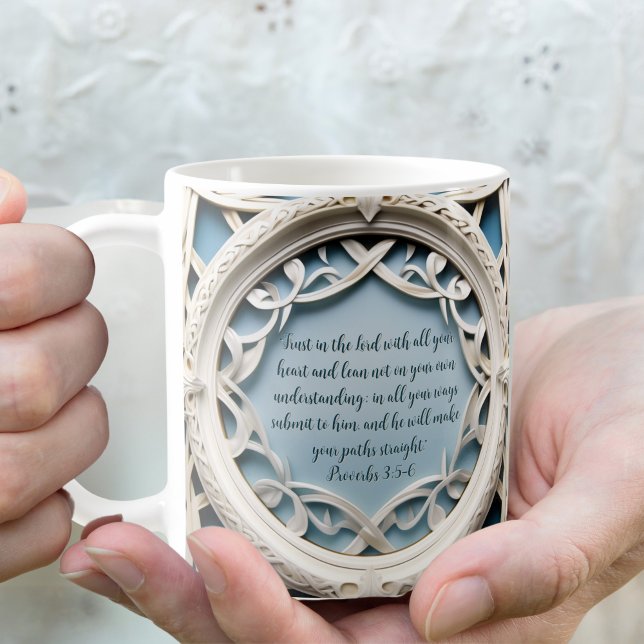 Mug Cadre Tissé Blanc Verset Personnalisable  (Créateur téléchargé)