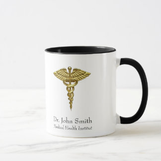 Mug Caducée en or Médicale professionnel