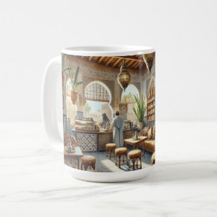 Mug Café à Casablanca Maroc Aquarelle Peinture
