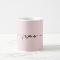 Café à la signature de monogramme rose saumon élég