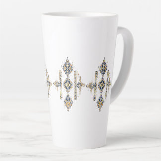 MUG CAFÉ à motif abstrait de symétrie Navy & Or
