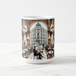 Mug Café à Vienne Autriche peinture aquarelle