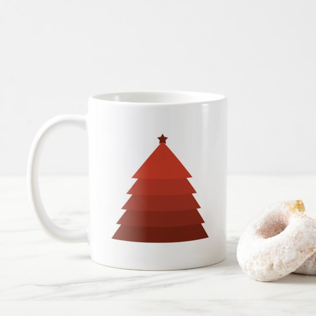 Mug café Arbre de Noël Rouge (Avec donut)