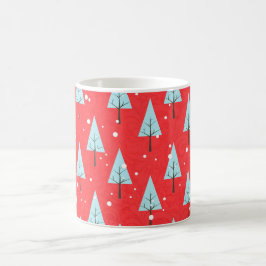 Mug café Arbre de Noël rouge et bleu