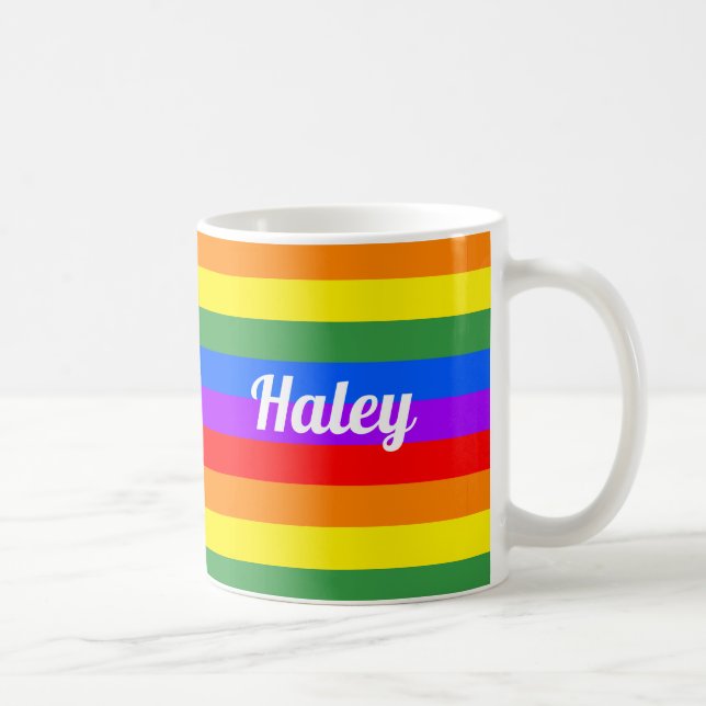 Mug café arc-en-ciel personnalisé (Droite)