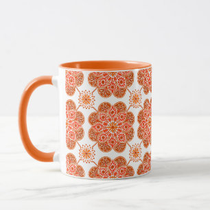 Mug café avec motif rouge et orange